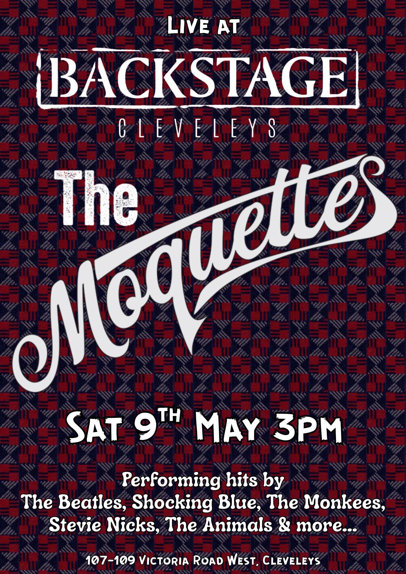 Backstage Cleveleys - Sat 9th May